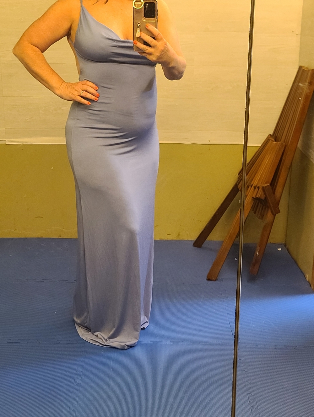 Meshki Periwinkle Blue Maxi Slip Dress - Picture 6 of 7